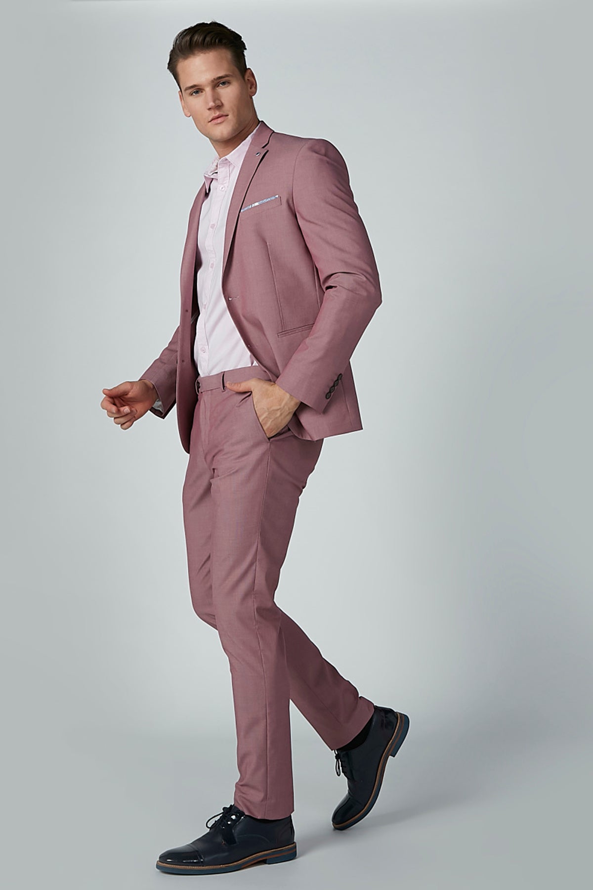 Full Length Plain Formal Trousers with Pocket Detail