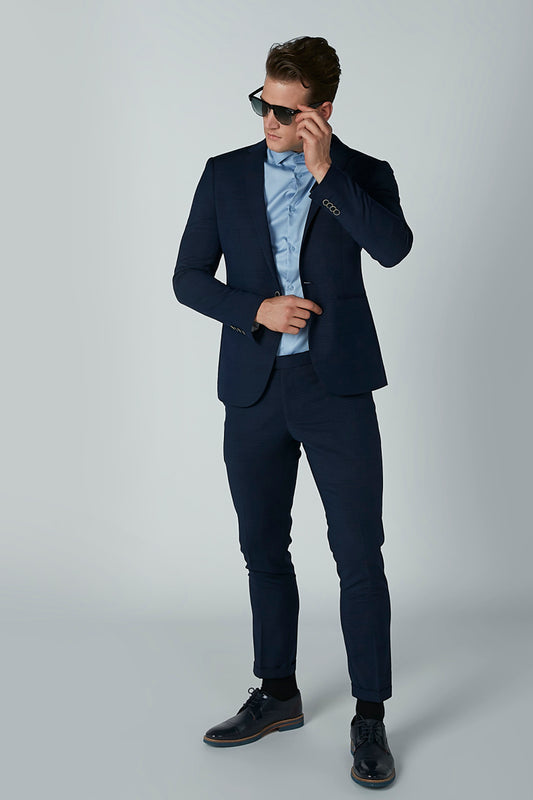 Textured Blazer with Long Sleeves and Button Closure