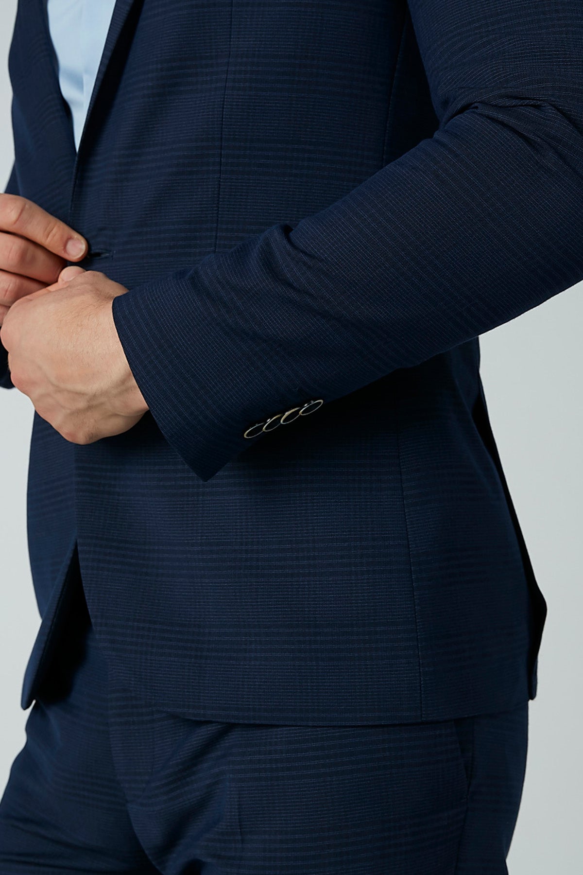 Textured Blazer with Long Sleeves and Button Closure