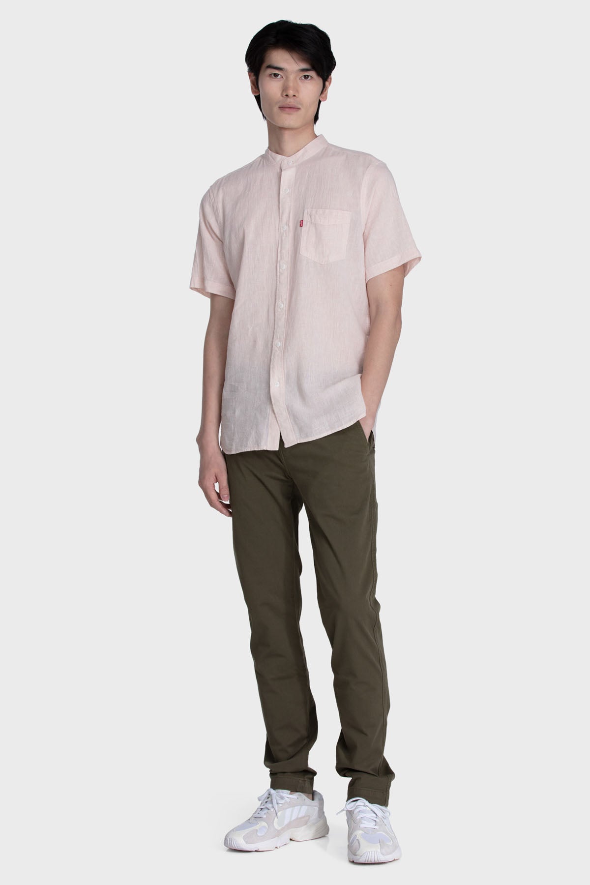 S/S Mandarin Collar Shirt