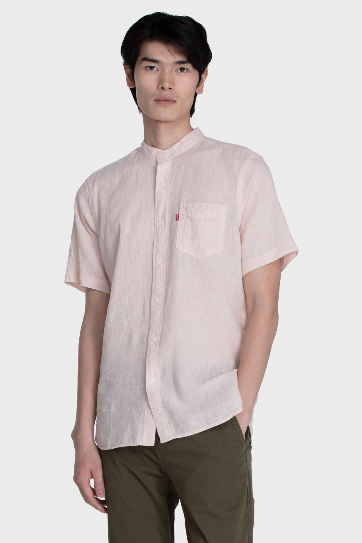 S/S Mandarin Collar Shirt