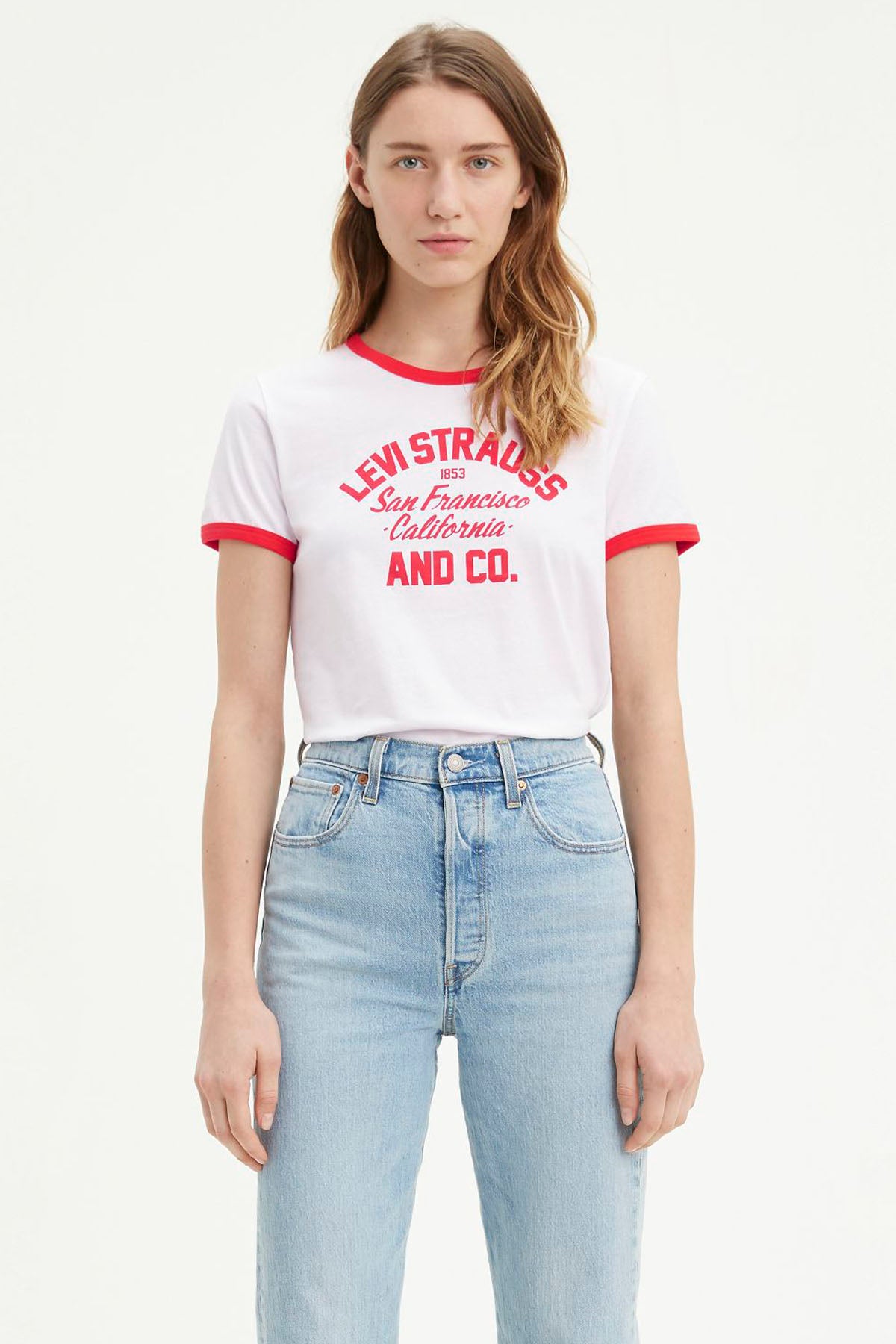 Graphic Ringer Surf Tee Varsity Logo