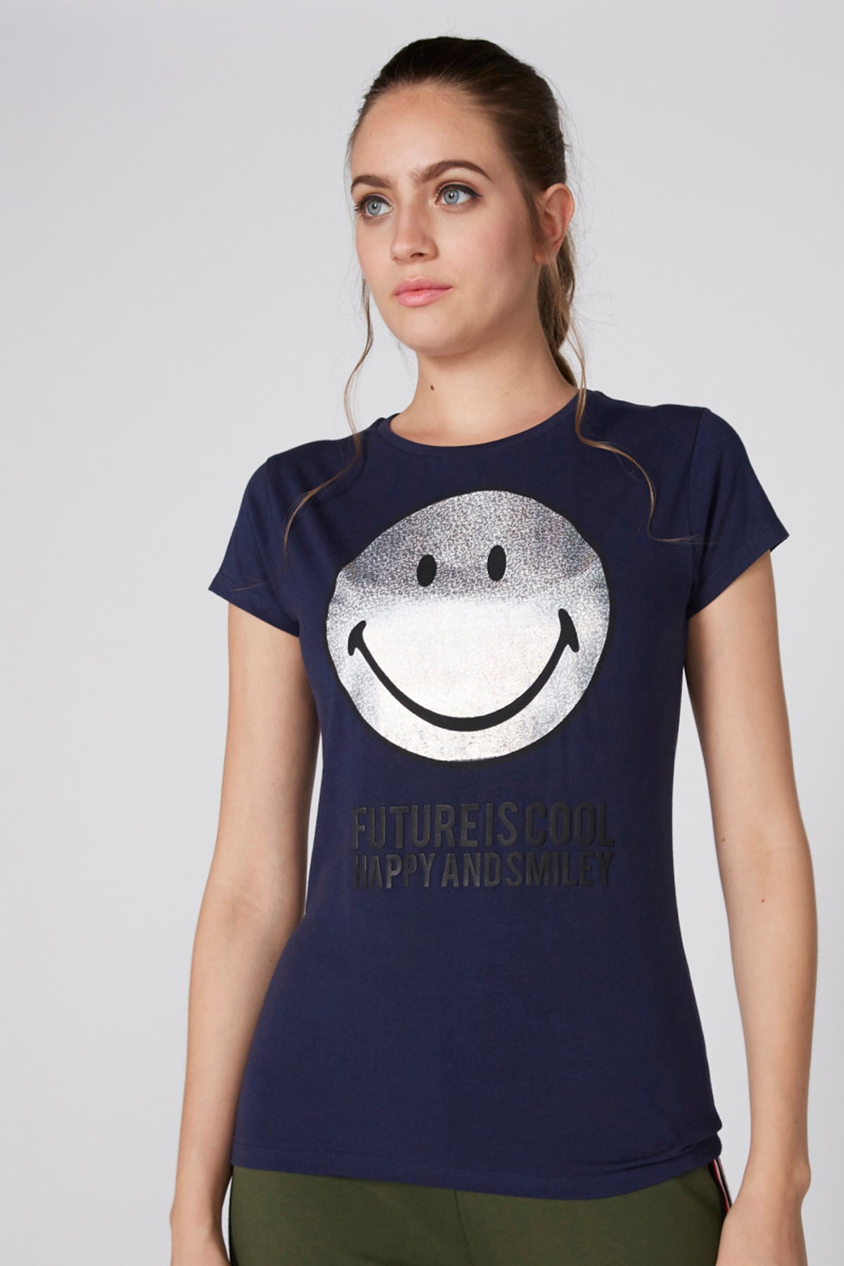 Printed T-Shirt with Round Neck and Short Sleeves