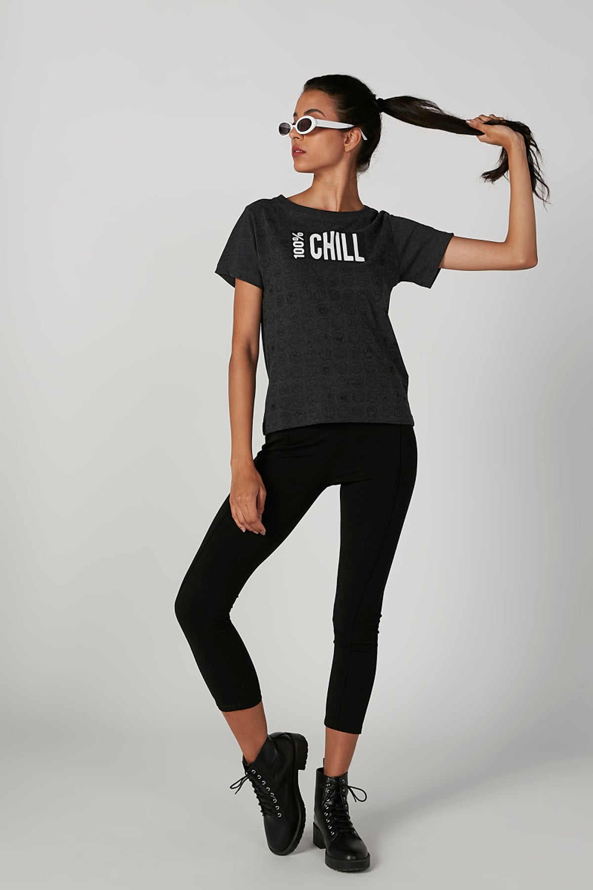 Printed T-shirt with Short Sleeves