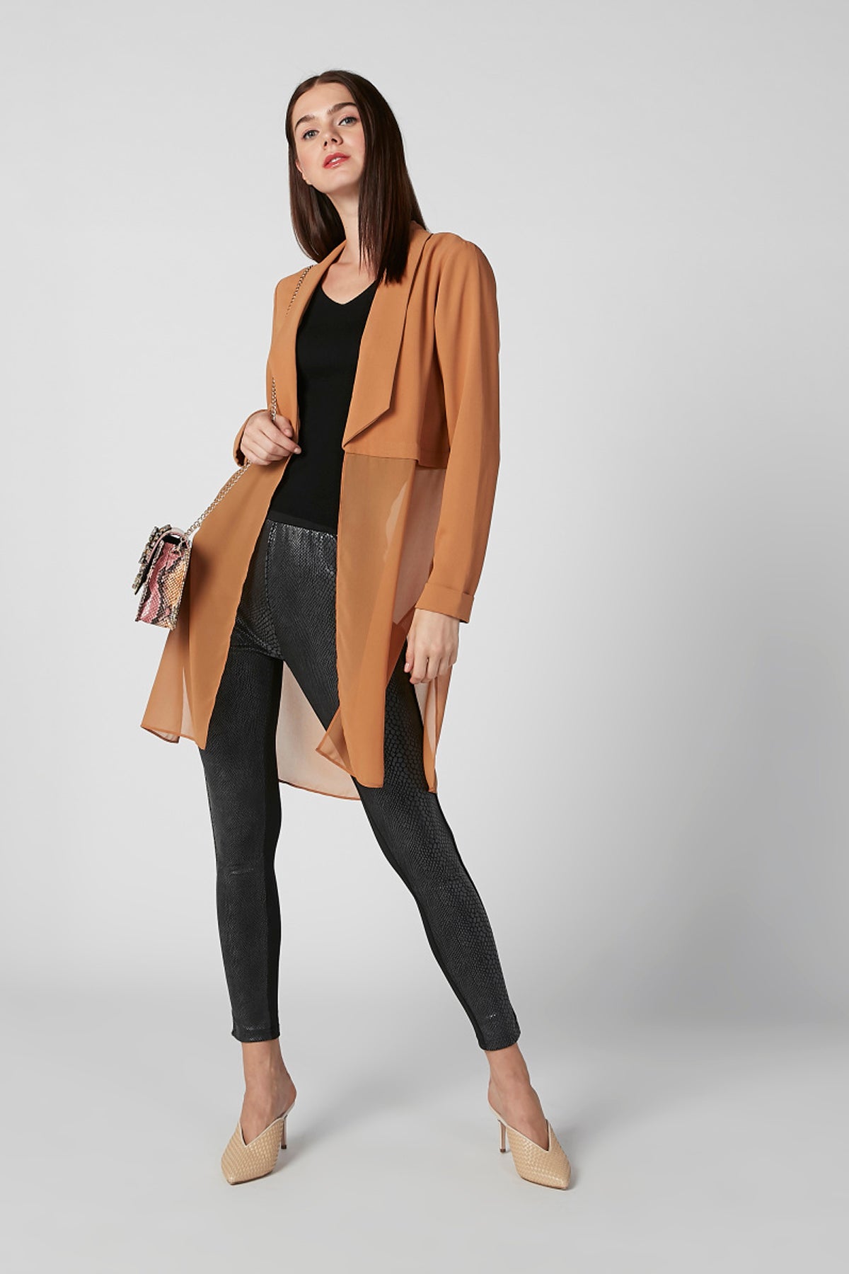 Skinny Fit Textured Flexi Waist Pants with Elasticised Waistband