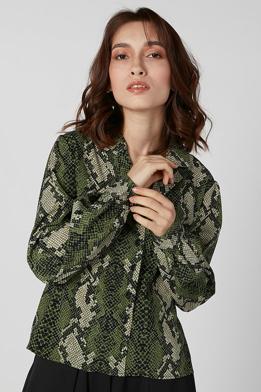 Shirt with Long Sleeves and Notched Lapel