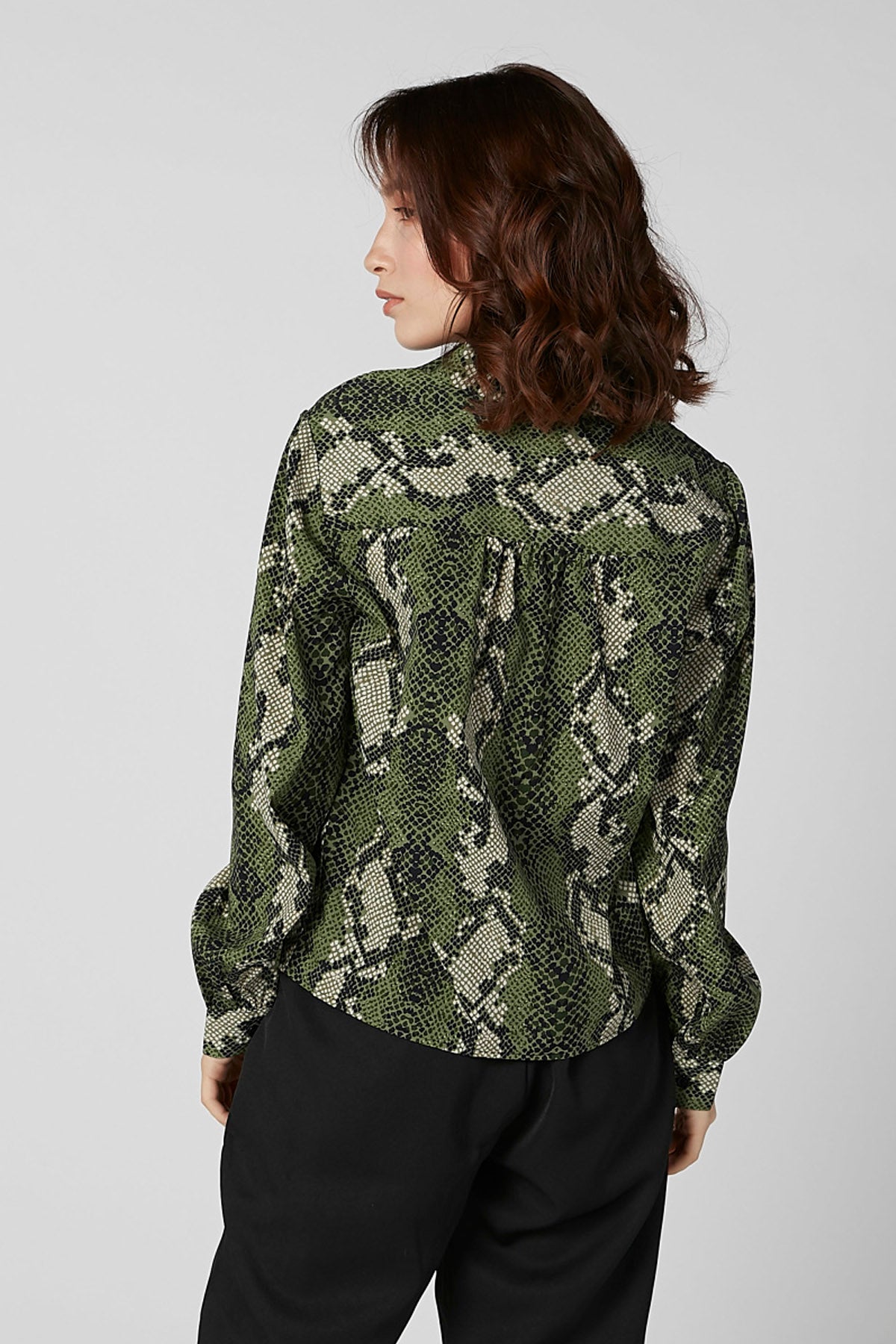 Shirt with Long Sleeves and Notched Lapel