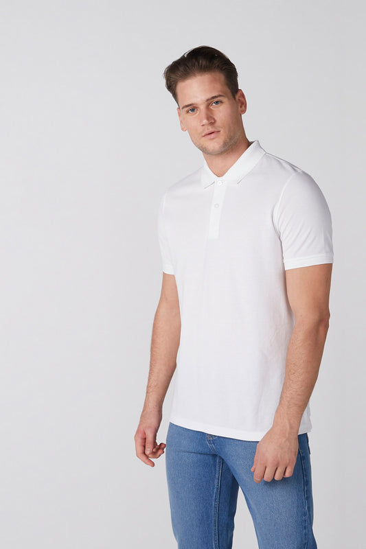 Polo Neck T-Shirt with Short Sleeves