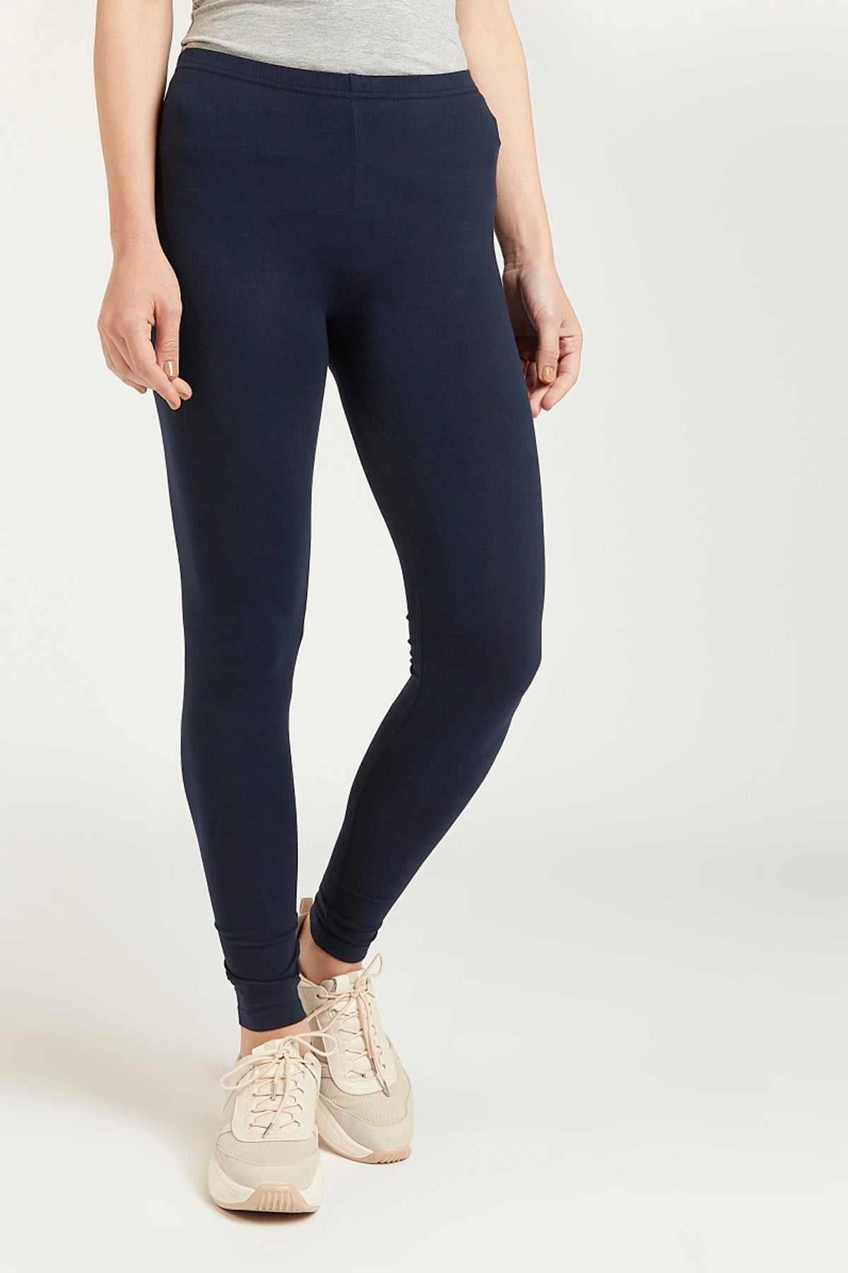 Full Length Plain Leggings with Elasticised Waistband
