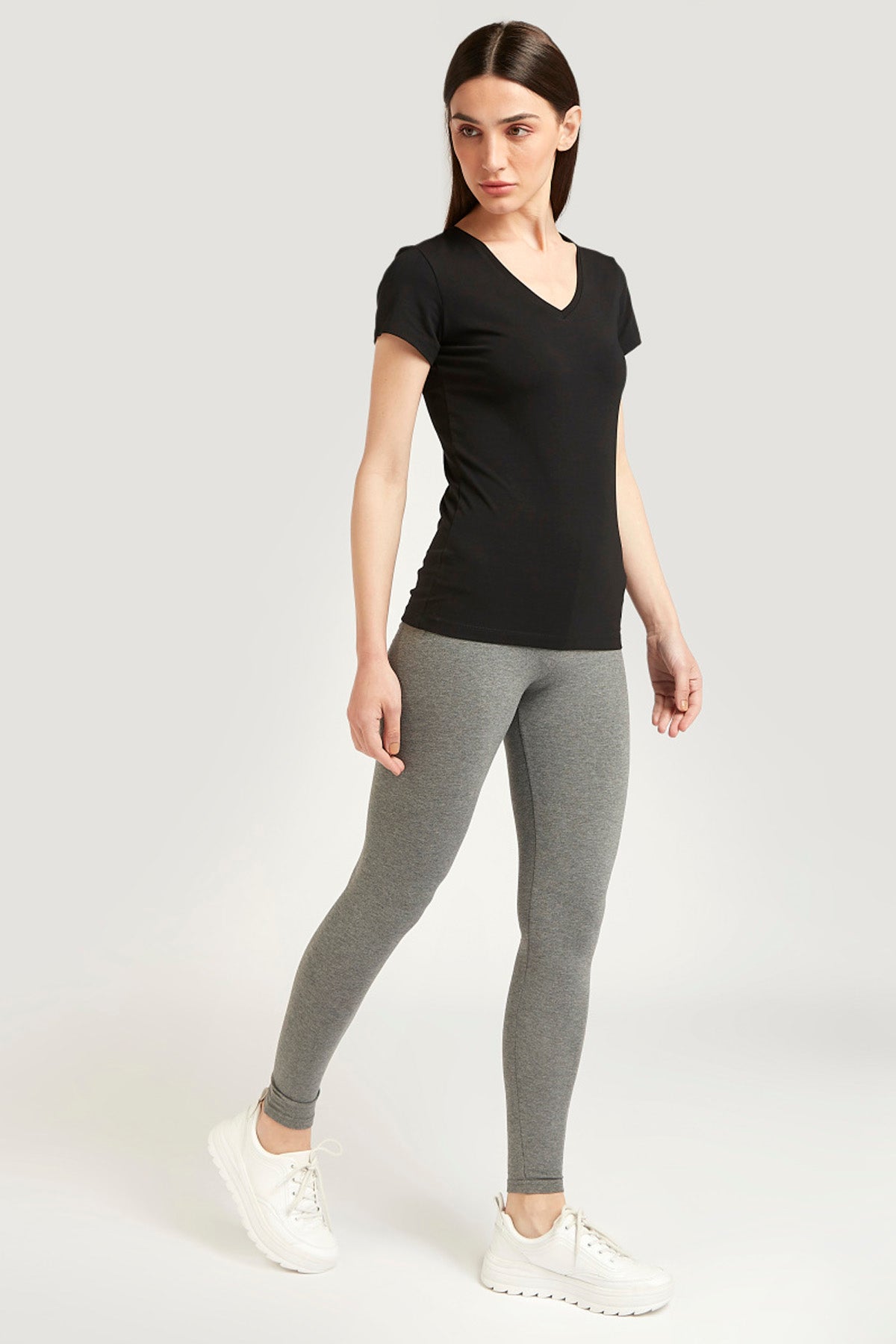 Full Length Plain Leggings with Elasticised Waistband