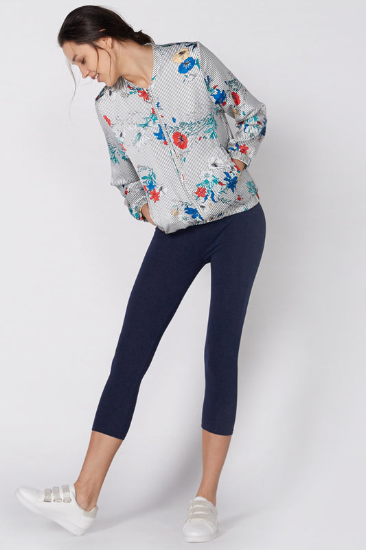 Solid Cropped Leggings with Elasticised Waistband