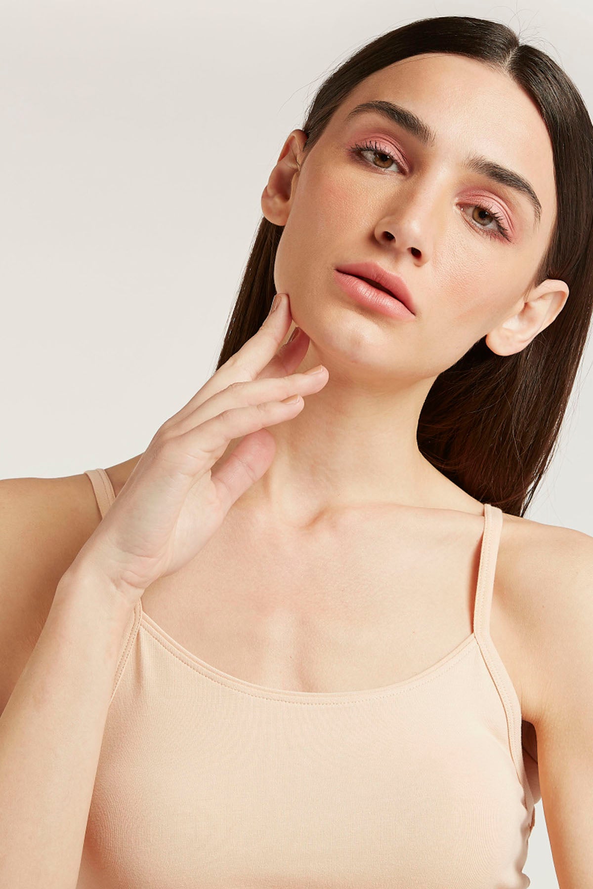 Solid Camisole with Scoop Neck and Spaghetti Straps