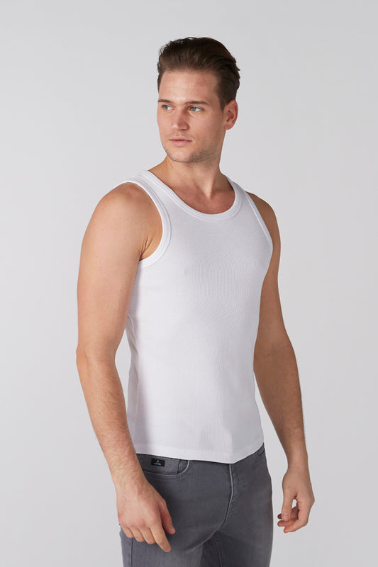 Textured Sleeveless Vest with Round Neck