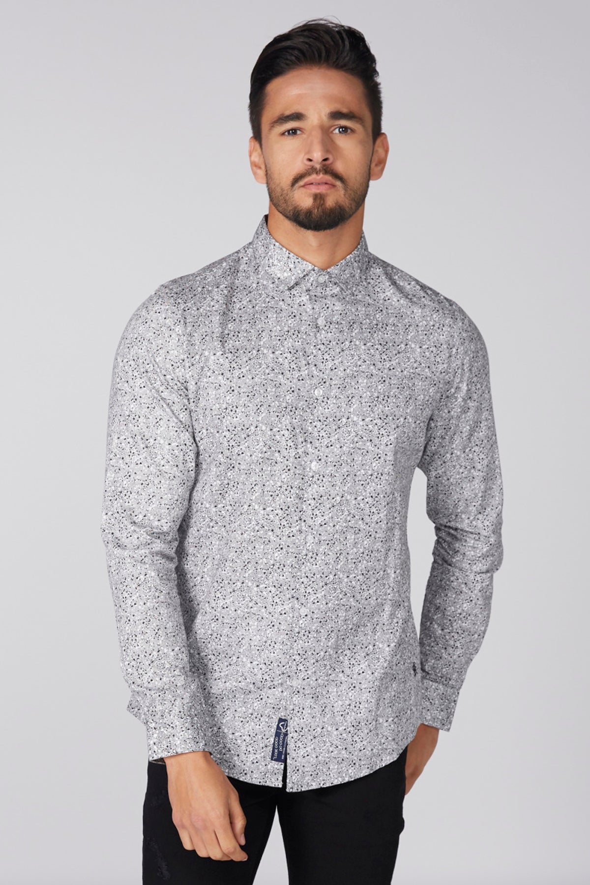 Printed Shirt with Long Sleeves and Complete Placket