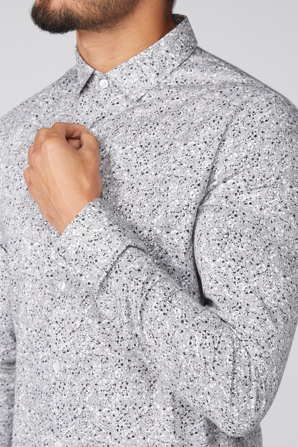 Printed Shirt with Long Sleeves and Complete Placket