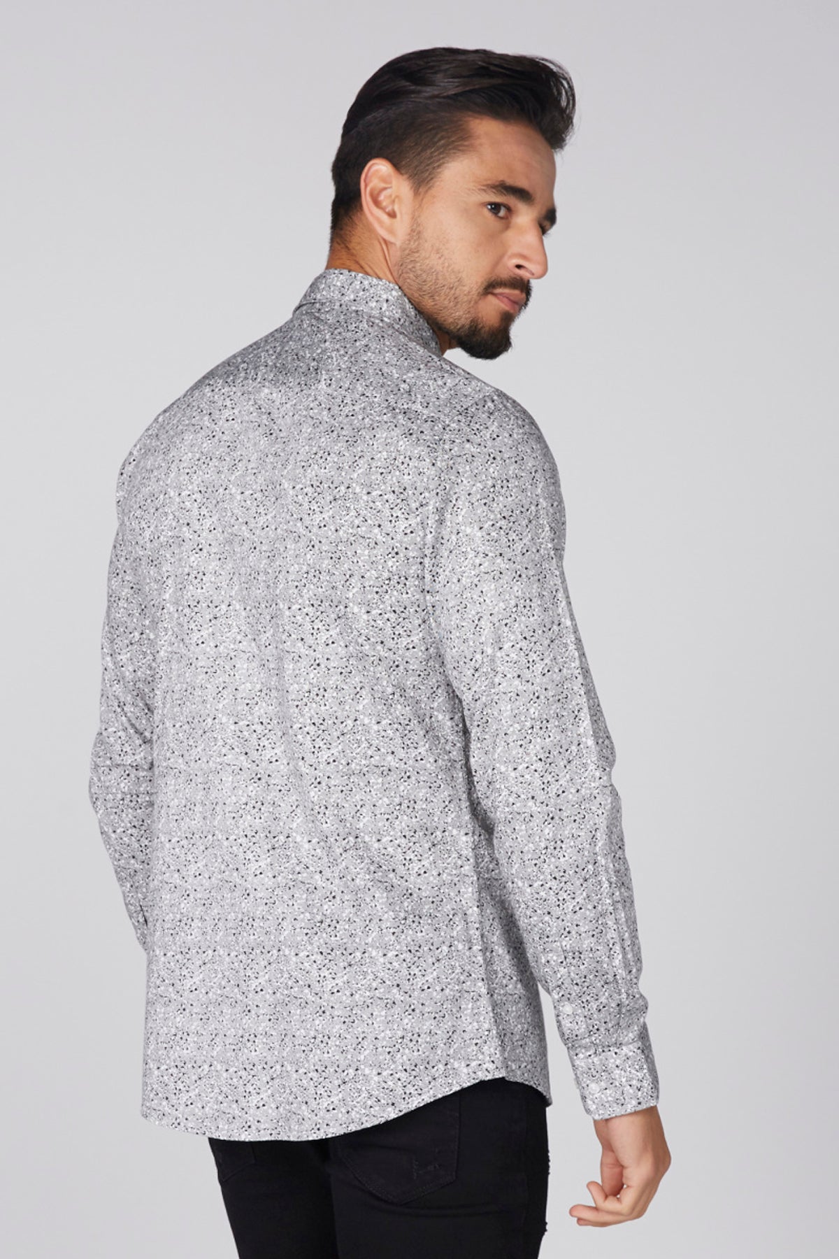 Printed Shirt with Long Sleeves and Complete Placket