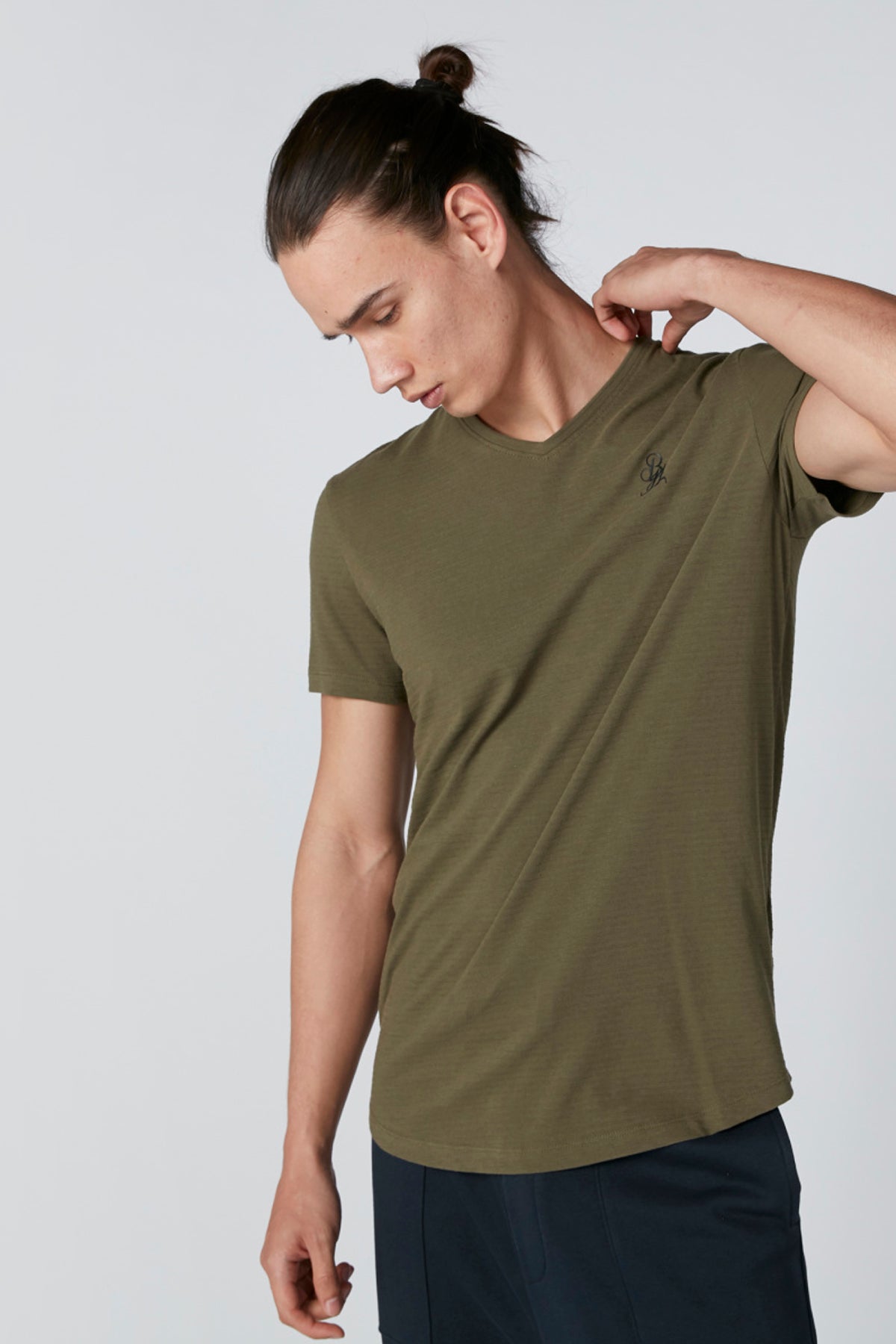 Being Human V-Neck T-Shirt with Short Sleeves