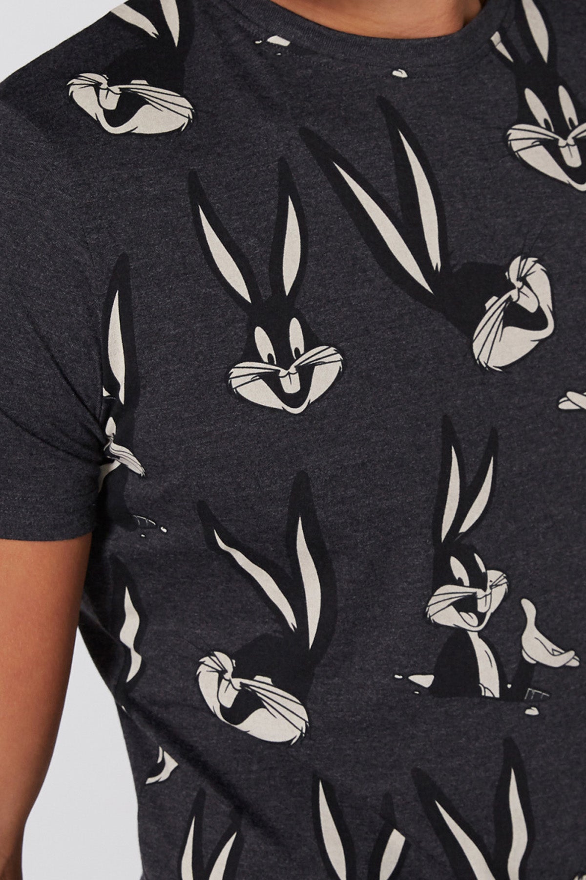 Bugs Bunny Printed T-Shirt with Round Neck and Short Sleeves