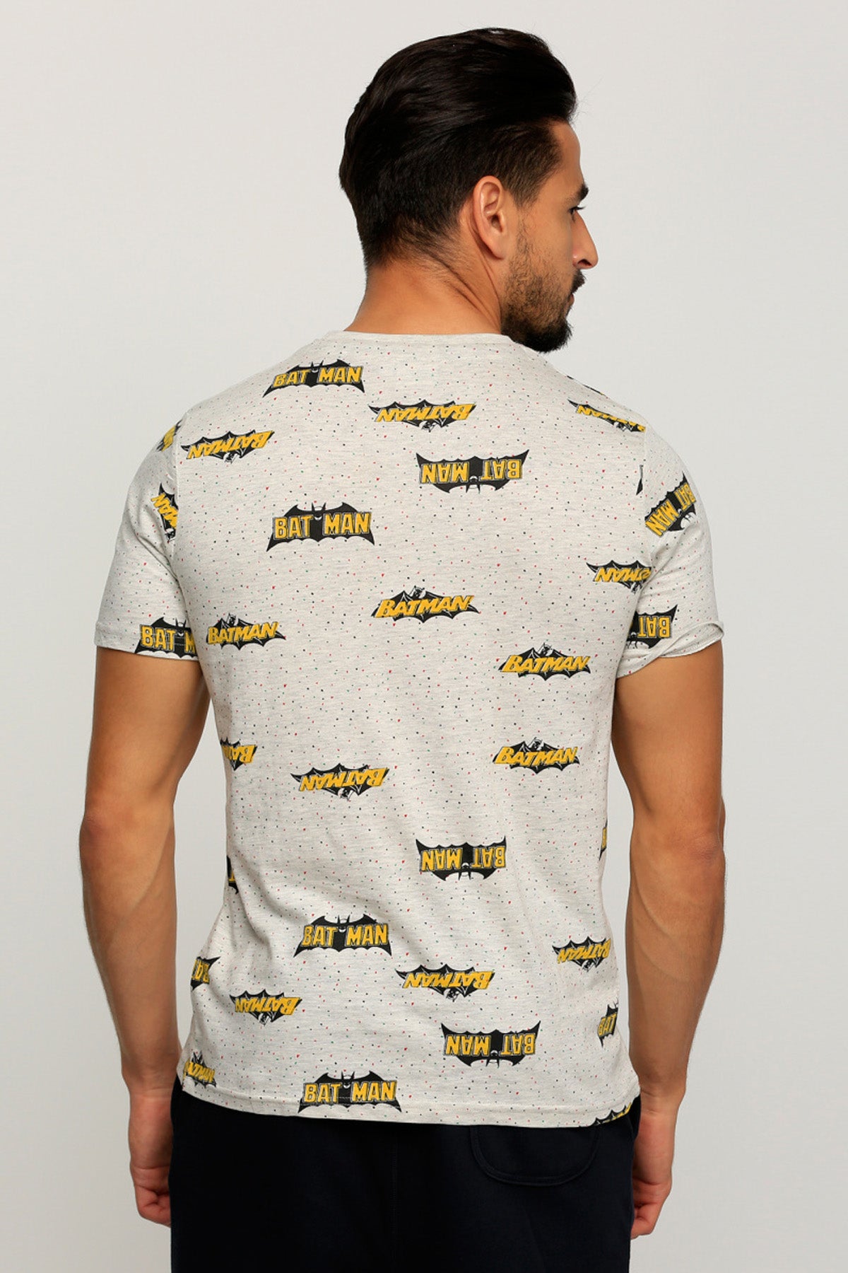 Batman Printed Round Neck T-Shirt with Short Sleeves