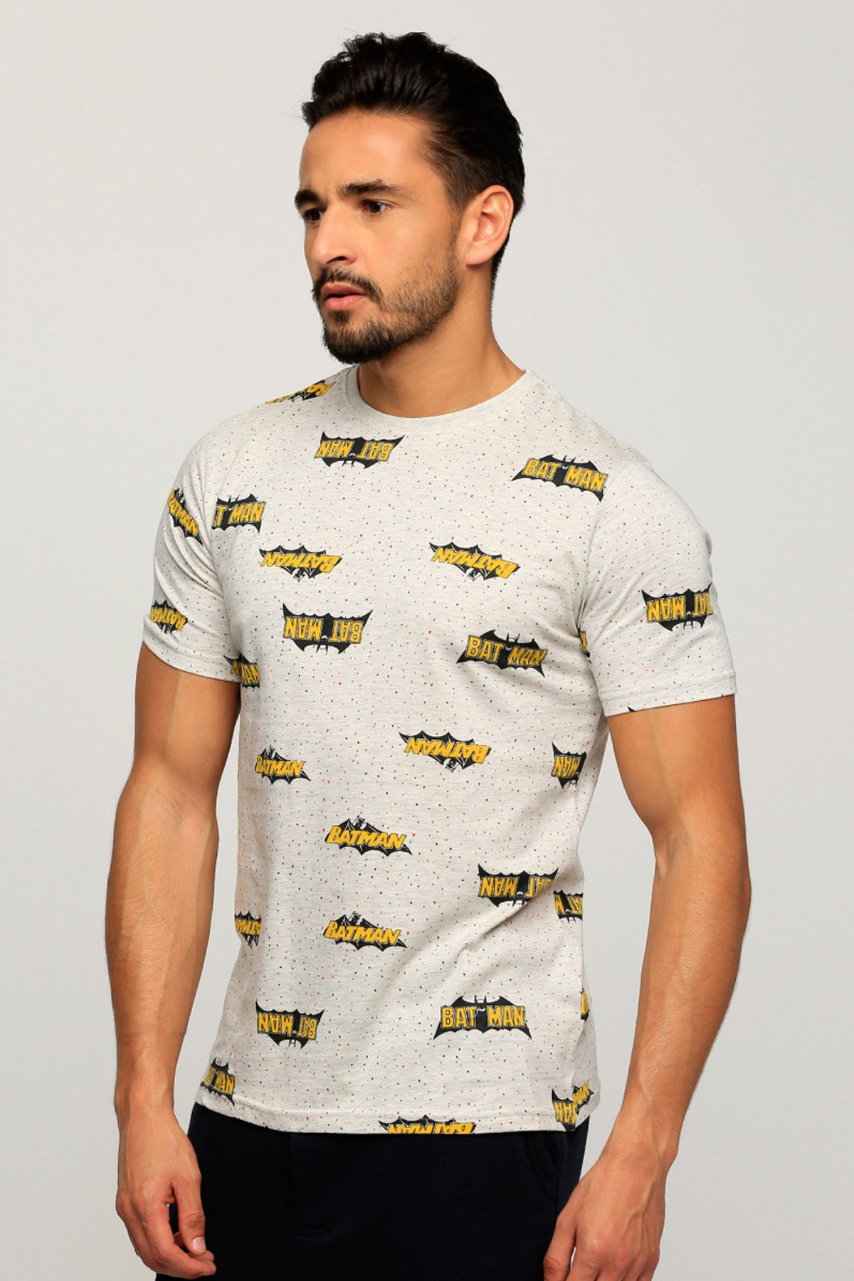 Batman Printed Round Neck T-Shirt with Short Sleeves