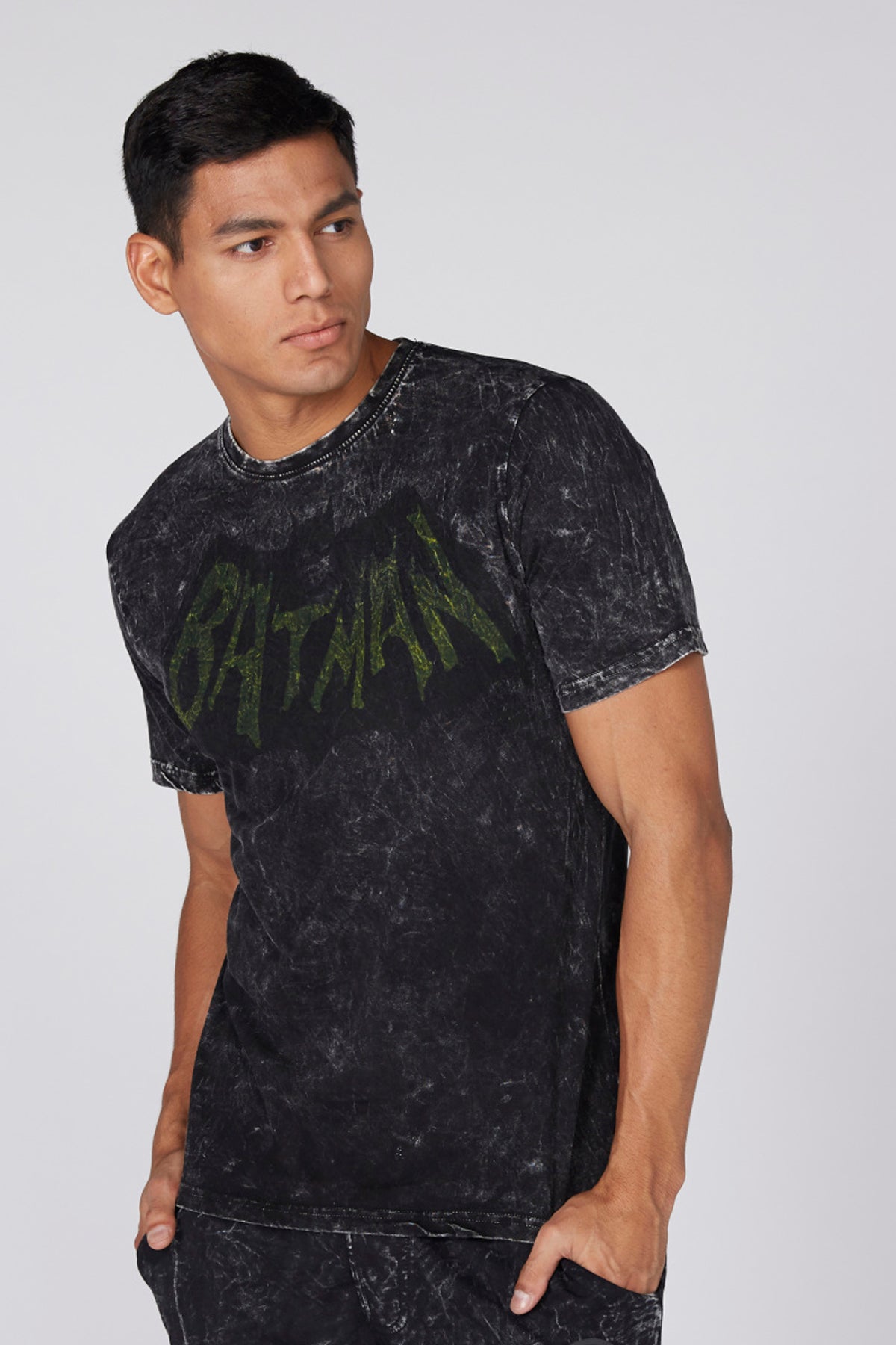 Printed Design Round Neck T-shirt Black