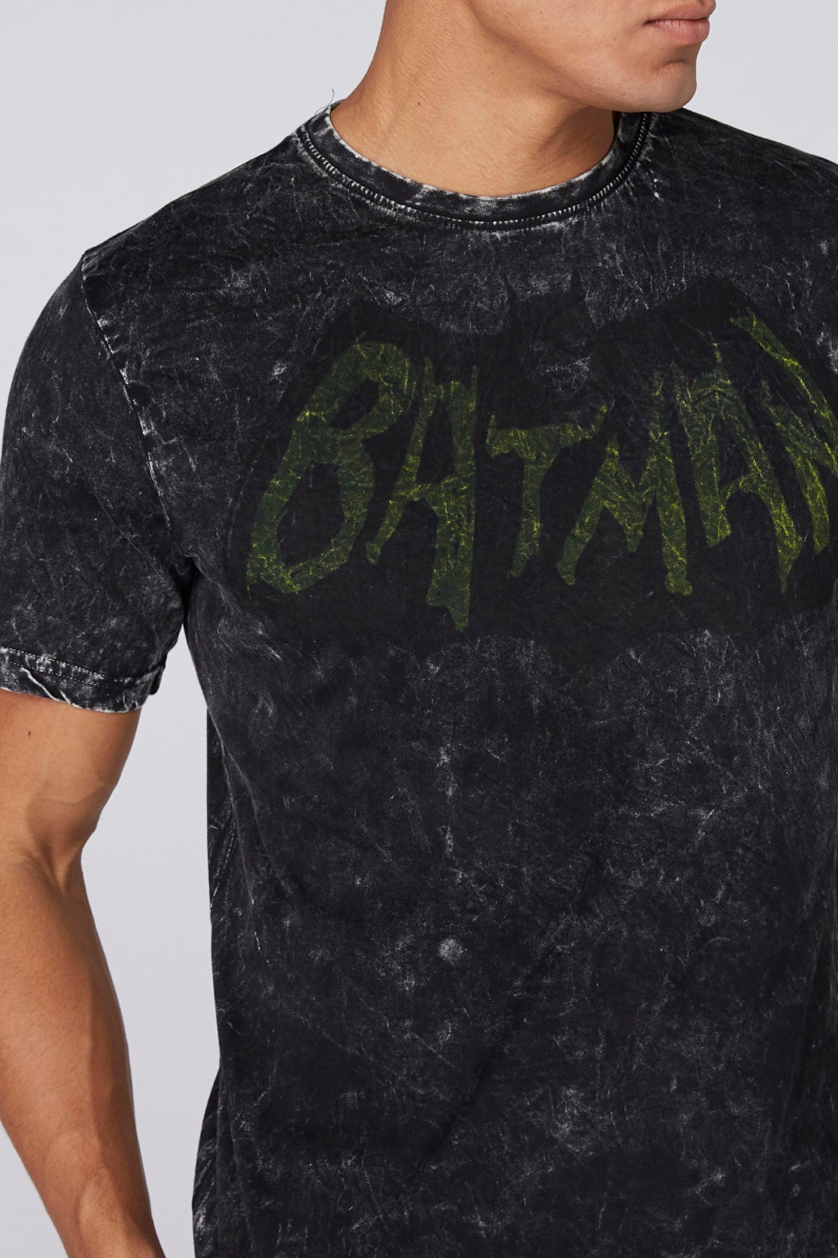Printed Design Round Neck T-shirt Black