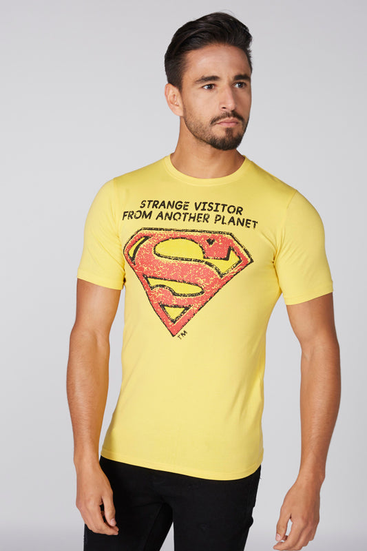 Superman Printed T-Shirt with Round Neck and Short Sleeves