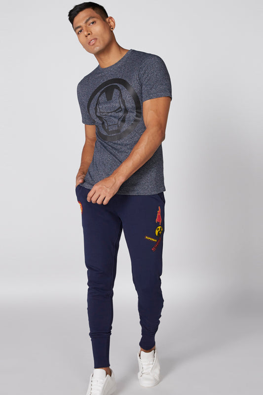 Superman Printed Full Length Jog Pants with Elasticised Waistband