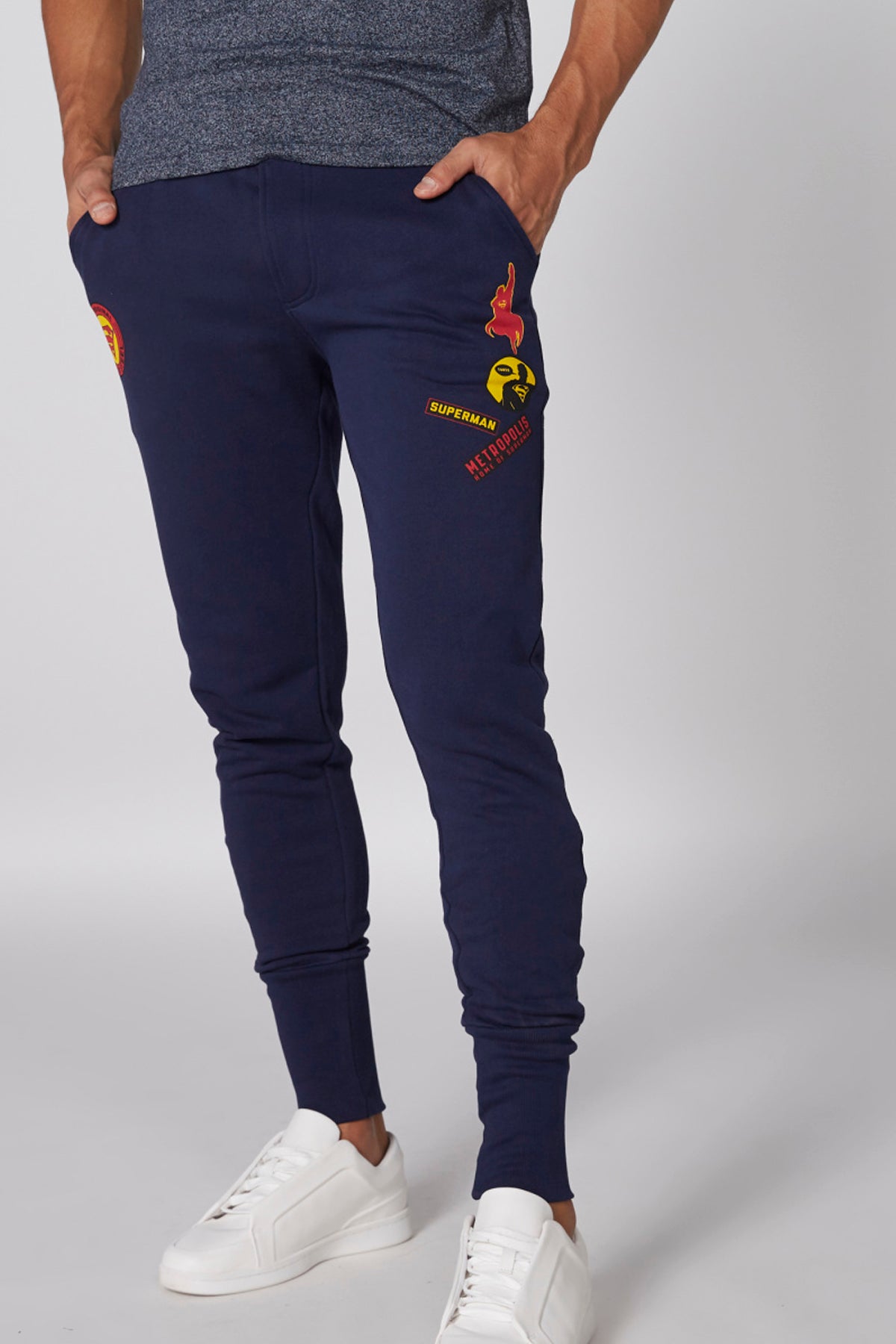 Superman Printed Full Length Jog Pants with Elasticised Waistband