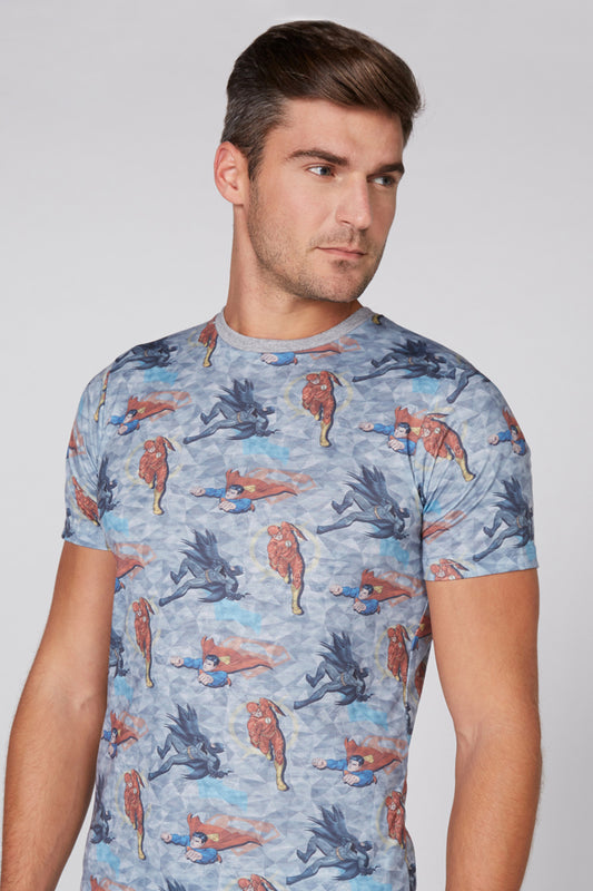 Printed T-Shirt with Round Neck and Short Sleeves