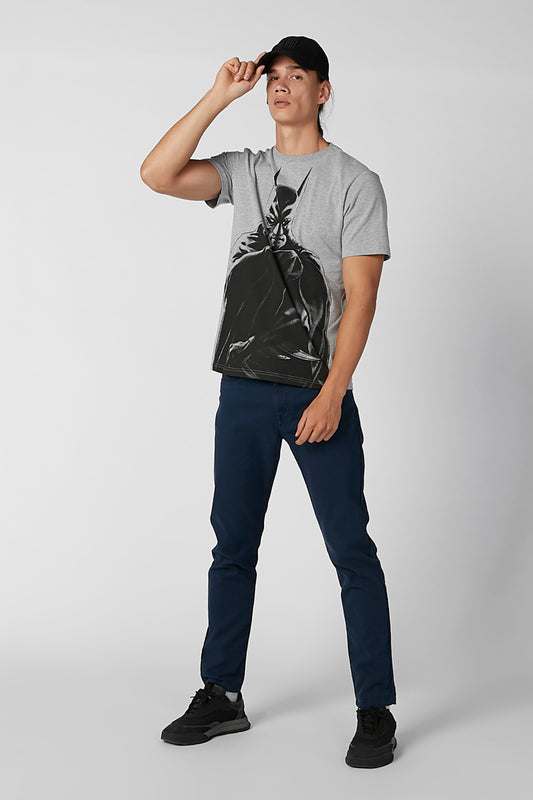 Printed T-shirt with Round Neck and Short Sleeves