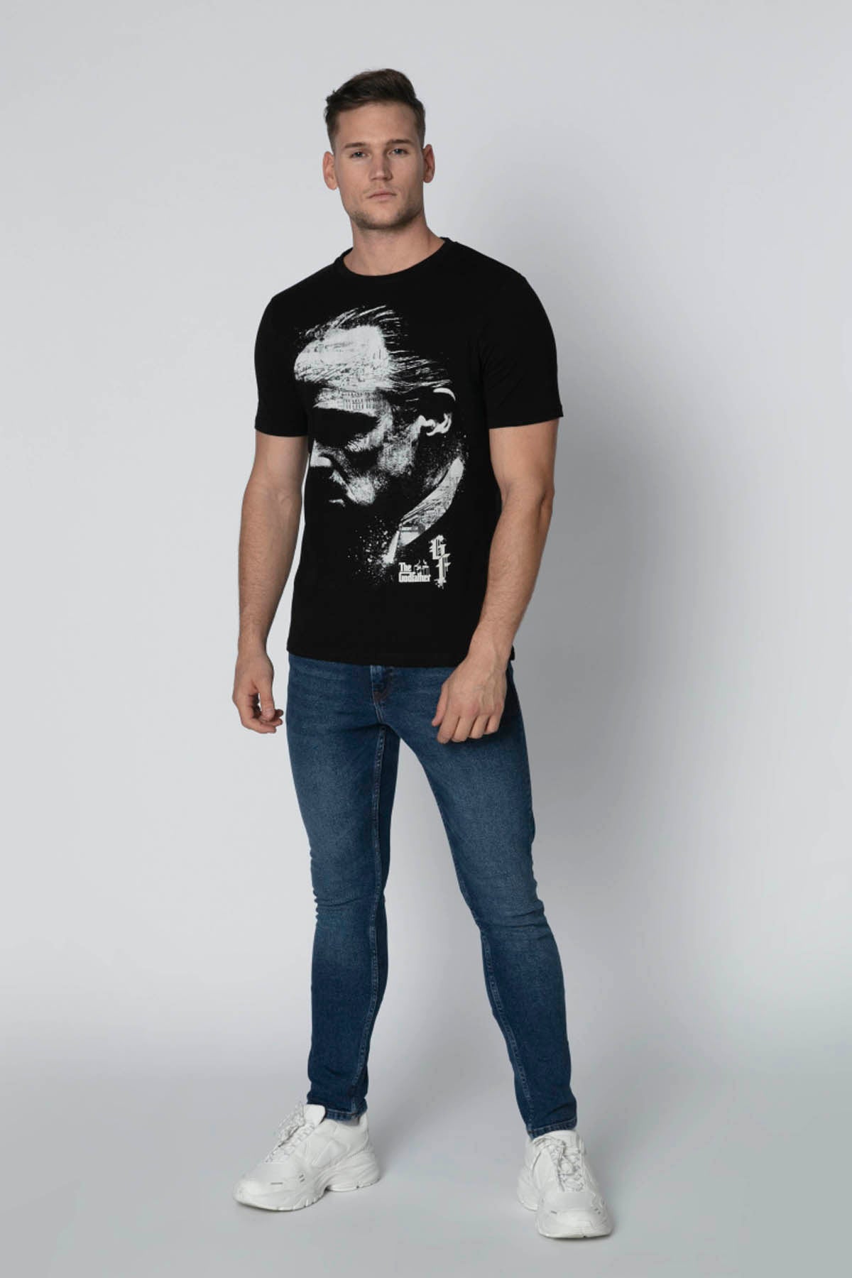 Slim Fit The Godfather Printed T-shirt with Round Neck