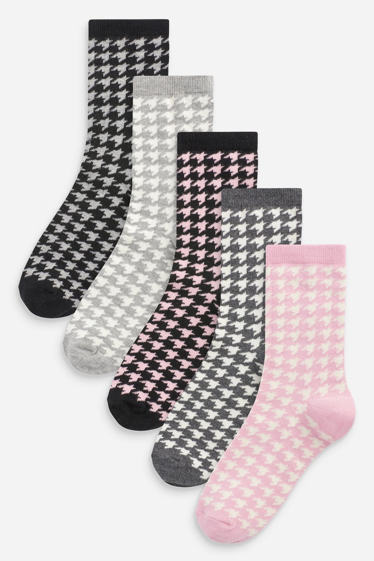 Pastel Dogtooth Ankle Socks Five Pack