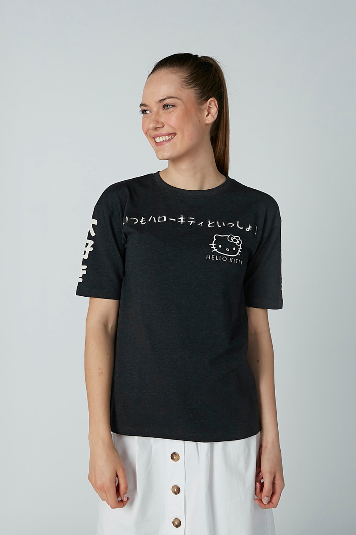 Printed T-shirt with Round Neck