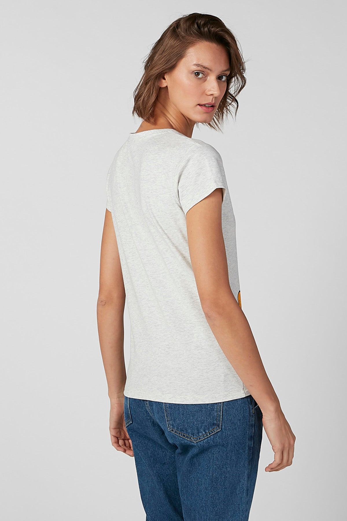Garfield Printed T-shirt in Skinny Fit with Cap Sleeves
