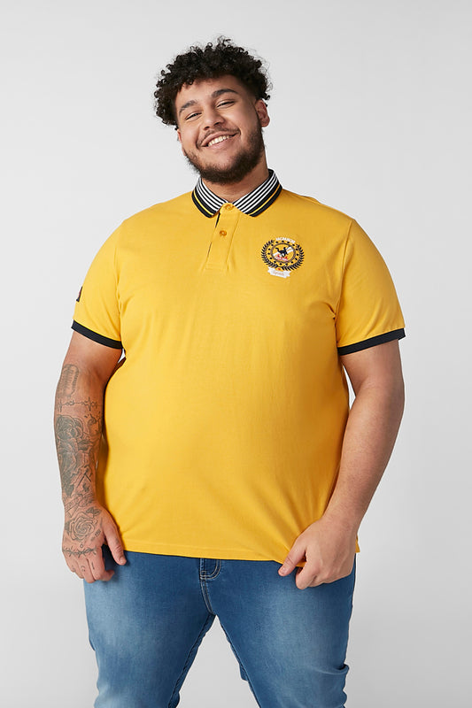 Embroidered T-shirt with Polo Neck and Short