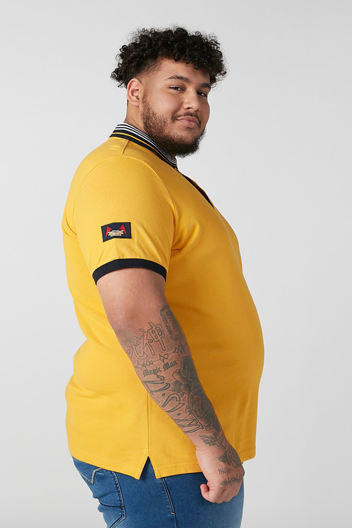 Embroidered T-shirt with Polo Neck and Short