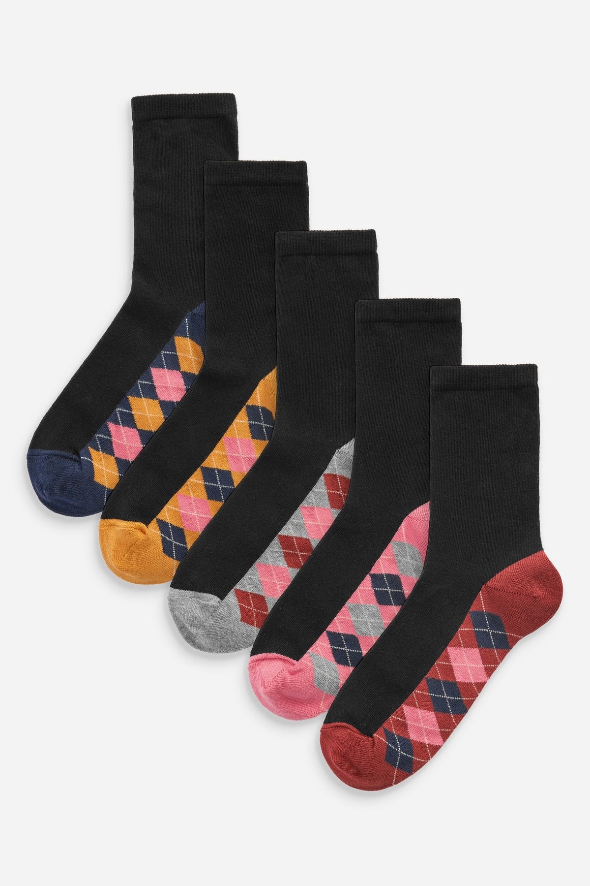 Footbed Ankle Socks Five Pack