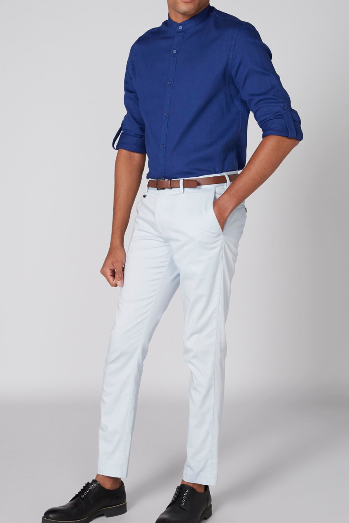 Full Length Trousers with Pocket Detail and Belt