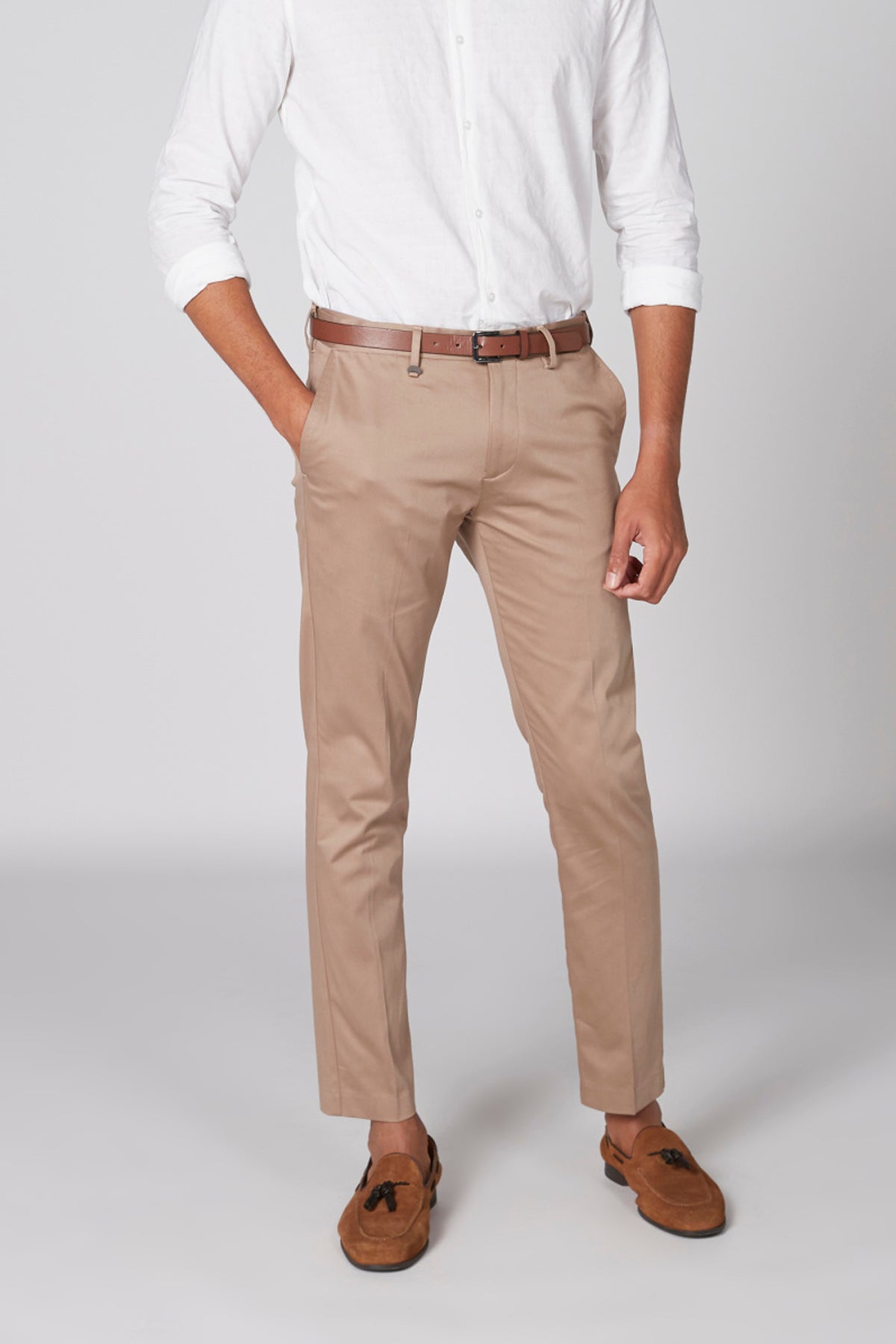 Full Length Trousers with Pocket Detail and Belt