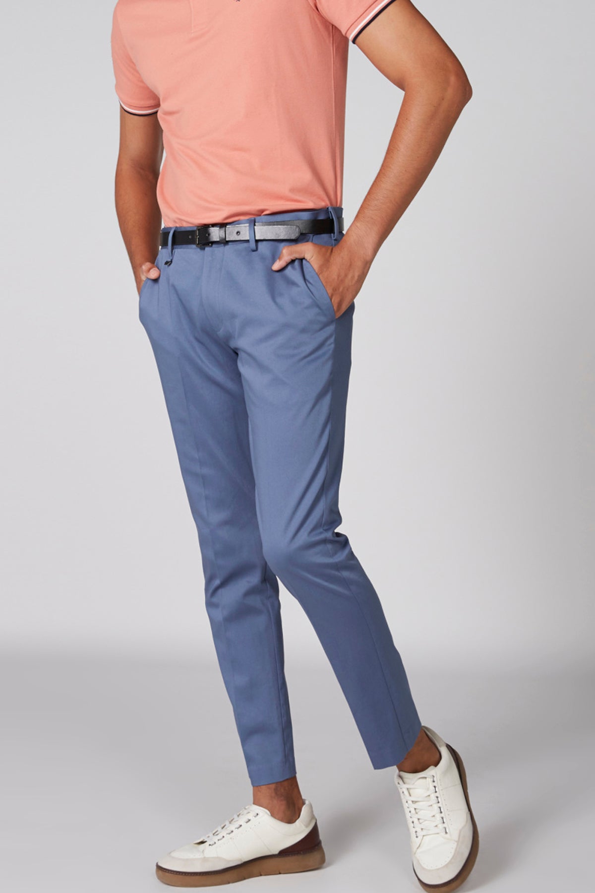 Full Length Trousers with Pocket Detail and Belt