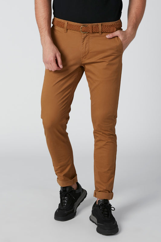 Solid Chinos with Pocket Detail and Zip Fly Closure