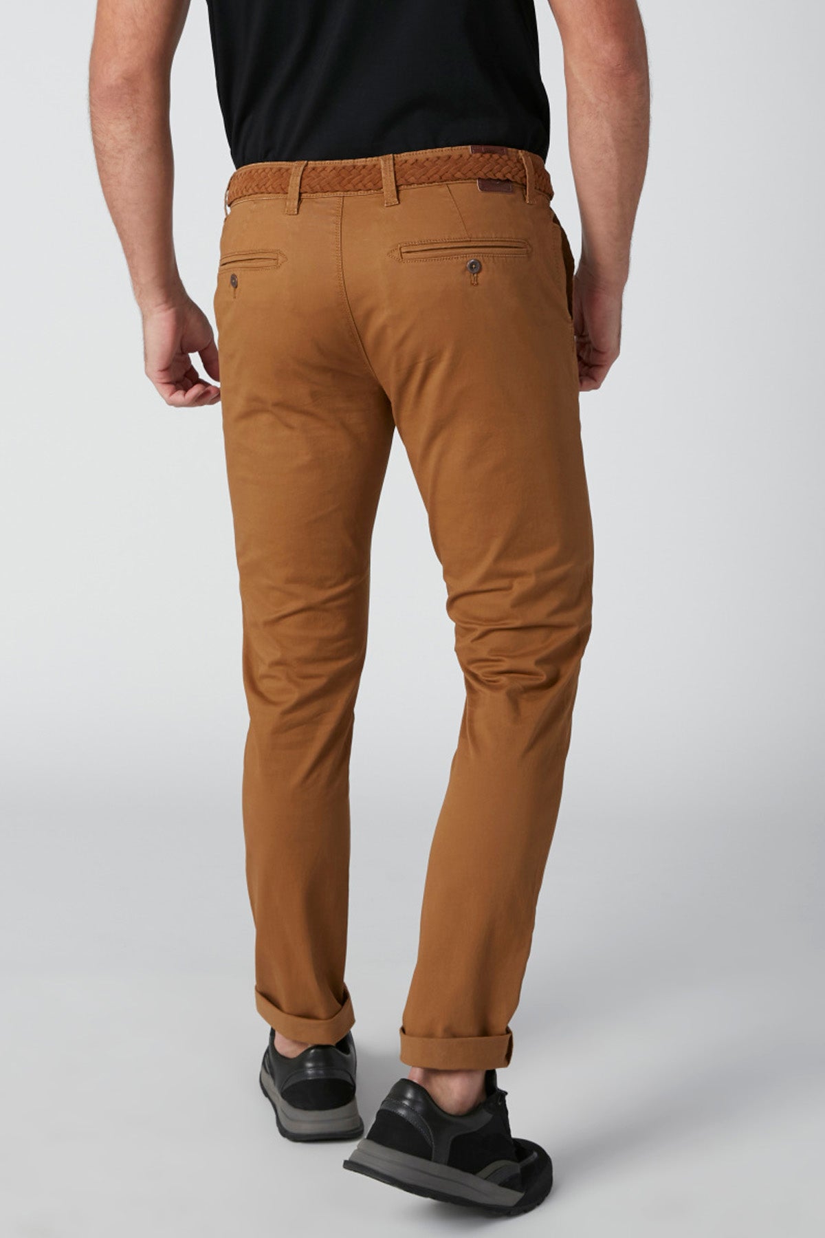 Solid Chinos with Pocket Detail and Zip Fly Closure