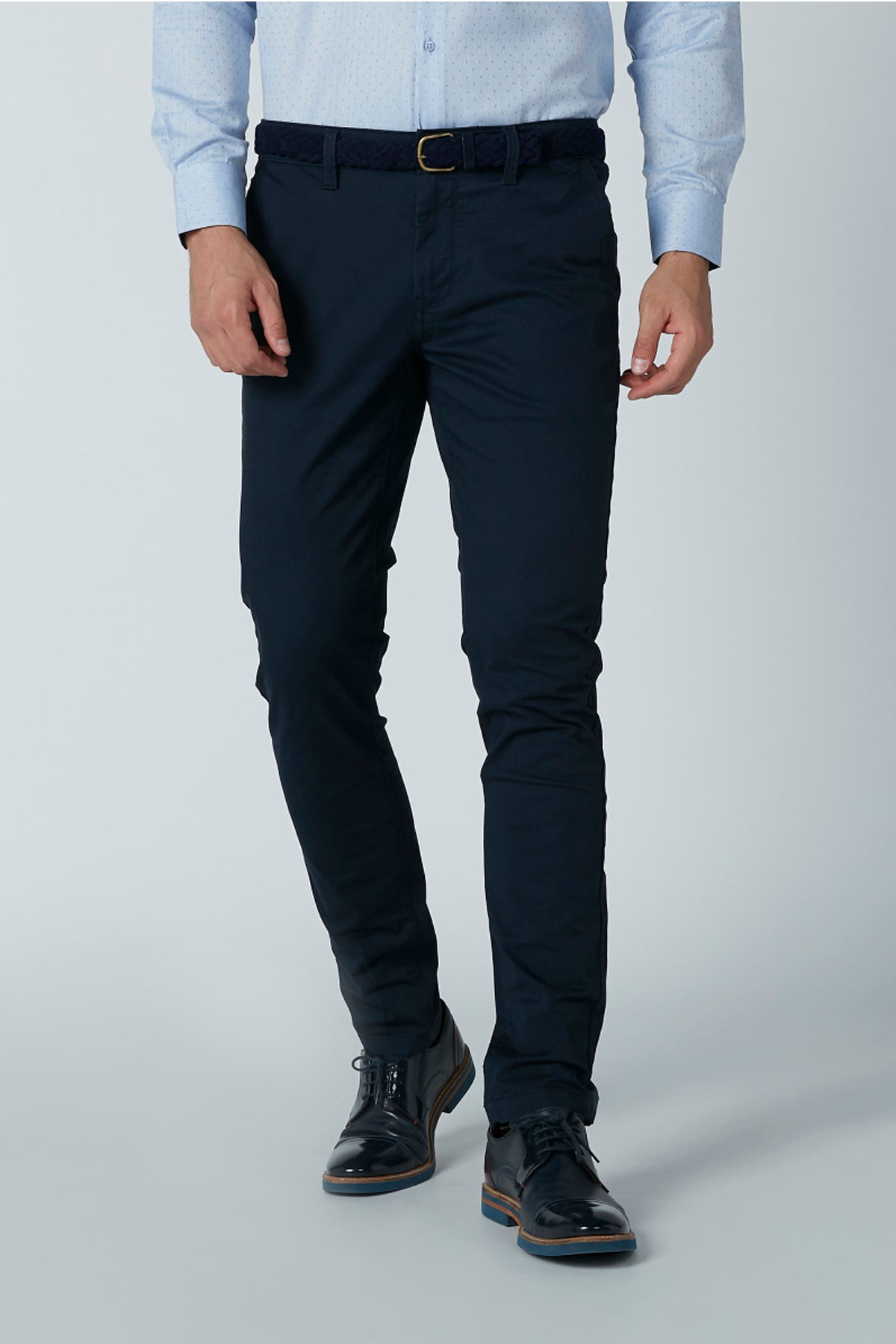Full Length Plain Chinos with Pocket Detail and Belt Loops