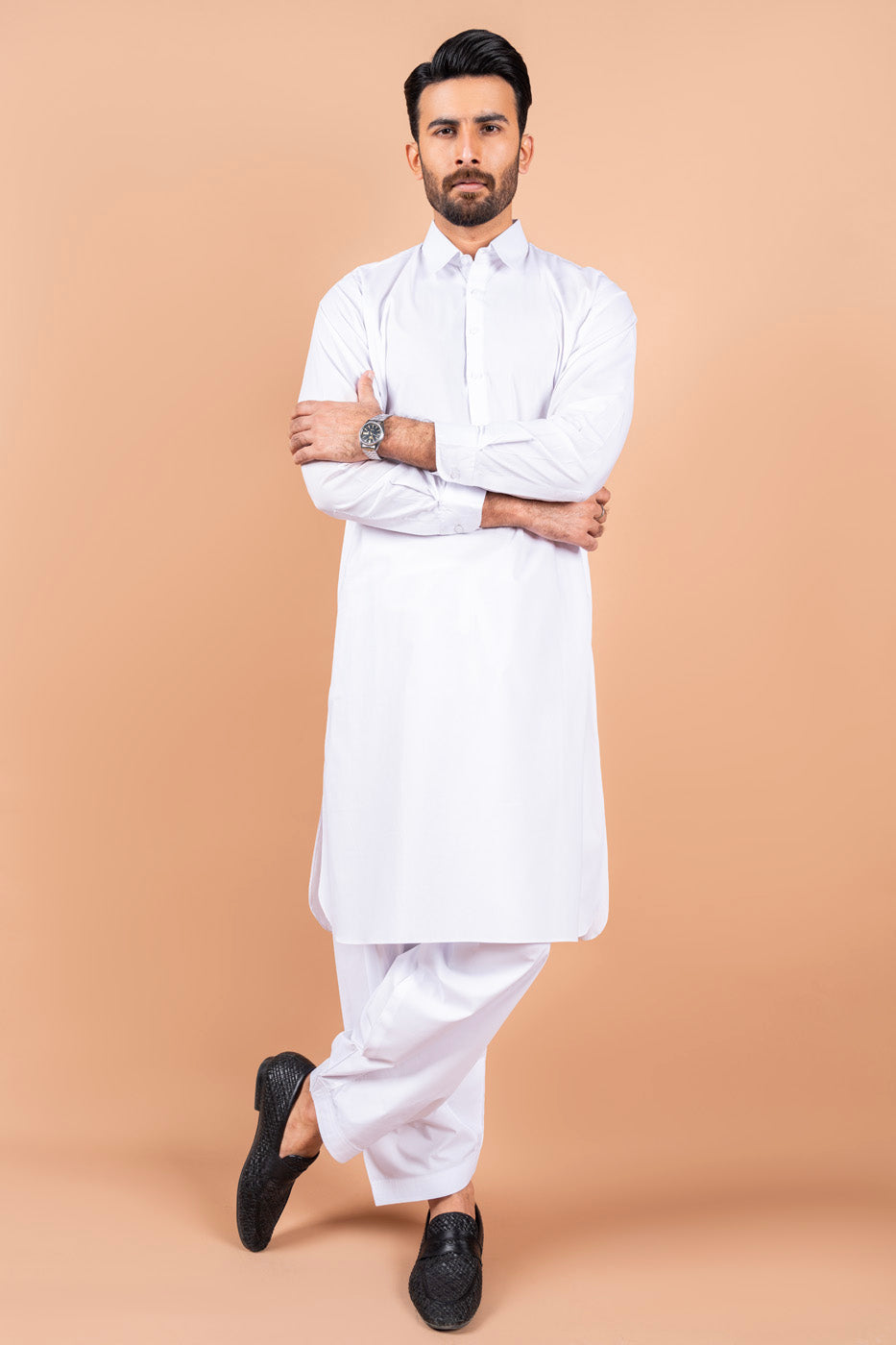 Dyed Shahsawar Latha Shalwar Kameez