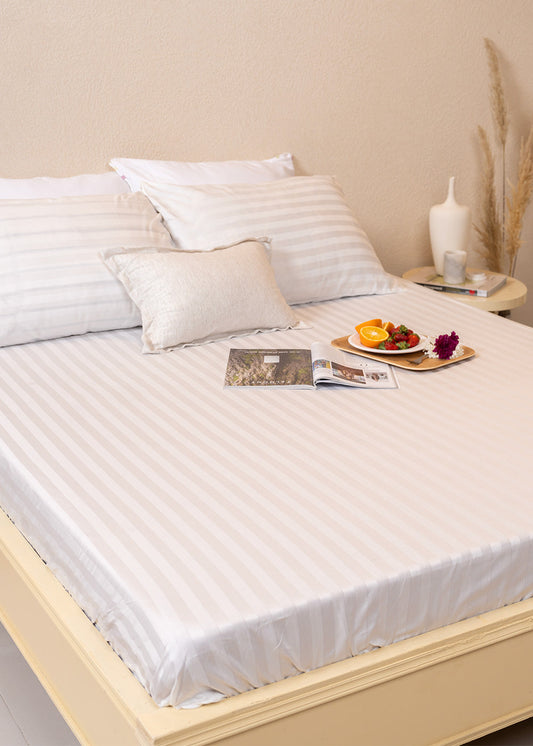Dyed Stripe Satin Bedsheet