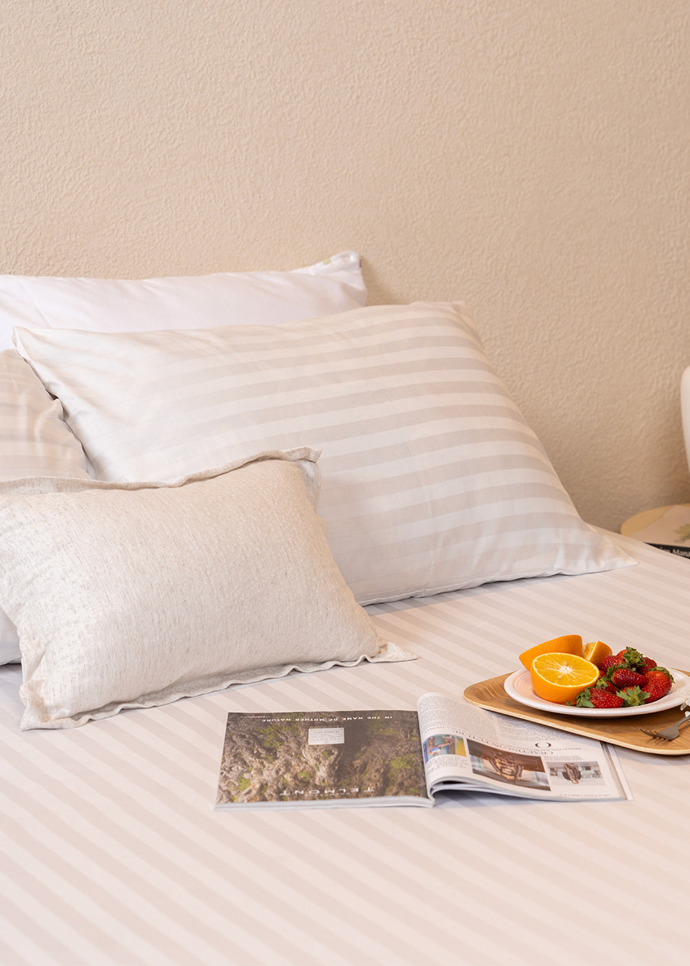 Dyed Stripe Satin Bedsheet