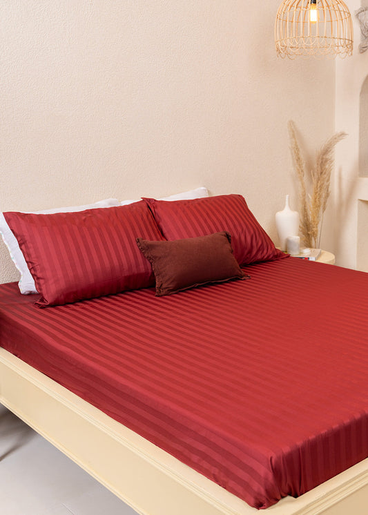 Dyed Stripe Satin Bedsheet