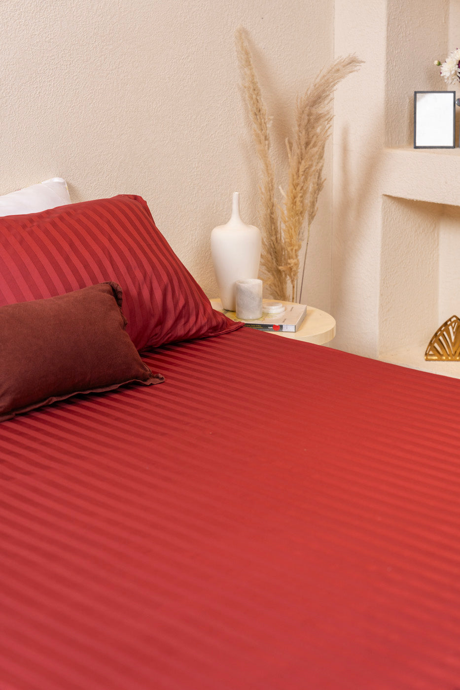 Dyed Stripe Satin Bedsheet