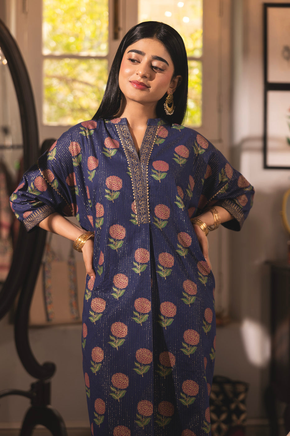 Dyed Dobby Kurti